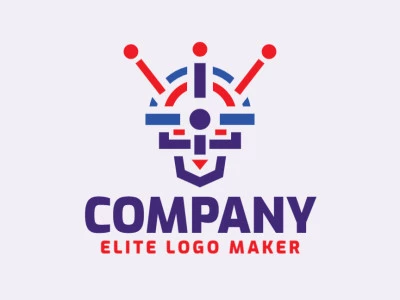 Logotipo adequado para várias empresas com a ilustração de um robô com design único e estilo simétrico.