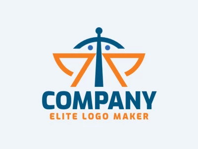 Logotipo profissional composto por formas estilizadas formando dois pelicano com design abstrato, as cores utilizadas foi azul e laranja.