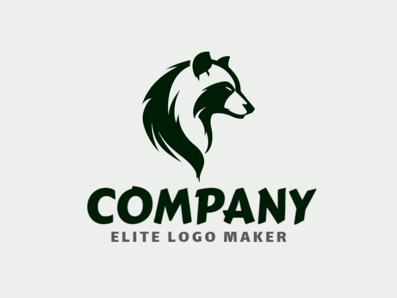 Um logotipo de mascote vetorial refinado com um urso preto assustador, projetado com detalhes marcantes e linhas limpas para criar um símbolo de marca impressionante e memorável.