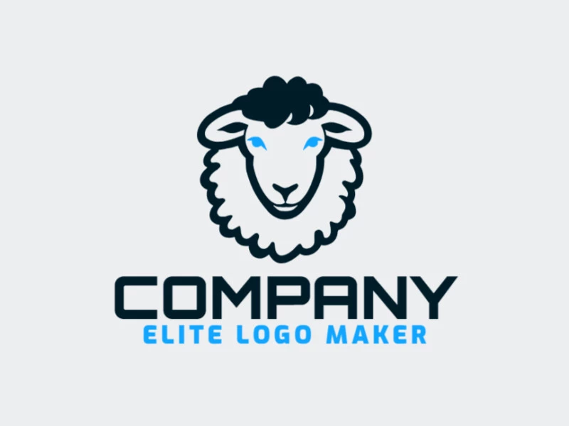 Logotipo com design criativo formando uma cabeça de ovelha com estilo simples e cores customizáveis.