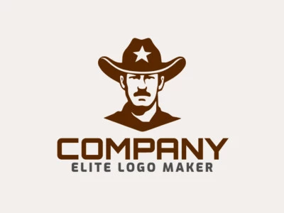 Logotipo customizável com a forma de um xerife com design criativo e estilo abstrato.