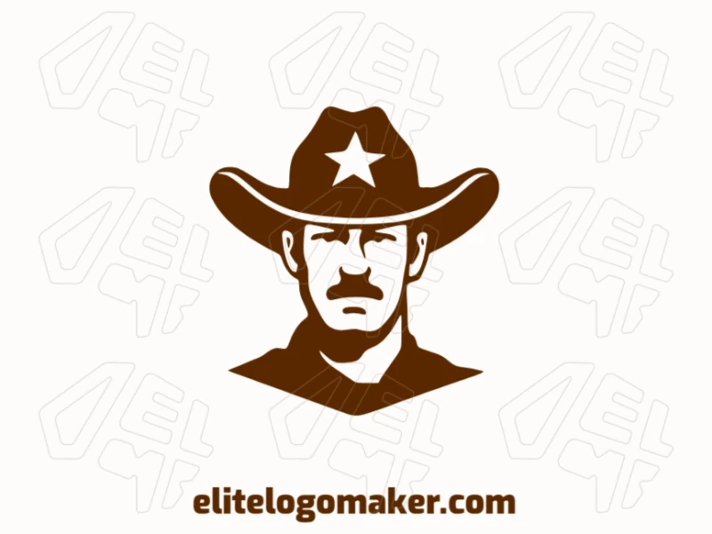 Xerife Gerador De Logotipo Para Empresas Logotipo customizável com a forma de um xerife com design criativo e estilo abstrato.