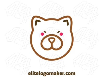 Design de logotipo minimalista com cabeça de urso simples, formas limpas e apelo visual icônico.