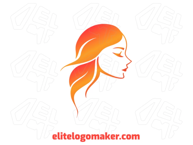 Logotipo de Mulher Sol com estilo gradiente, oferecendo um design luxuoso e único que irradia elegância e empoderamento.