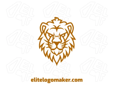 Um desenho simétrico de um leão amarelo, perfeito para gerar um design de logotipo único e criativo.