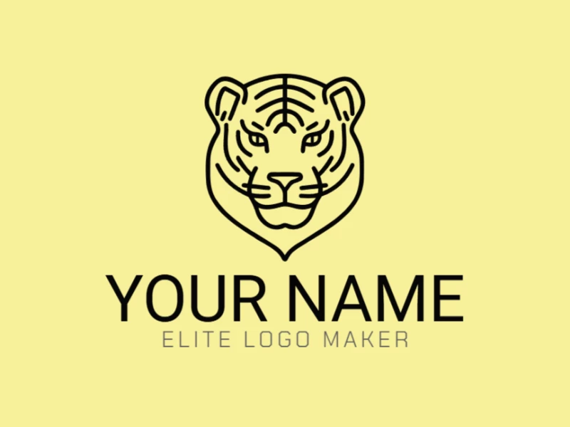 Um logotipo criativo e bom para negócios com a cabeça de um tigre simples, capturando força e elegância em um estilo minimalista.