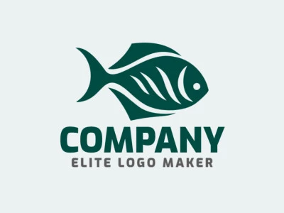 Logotipo moderno com a forma de um peixe tropical com design profissional e estilo simples.