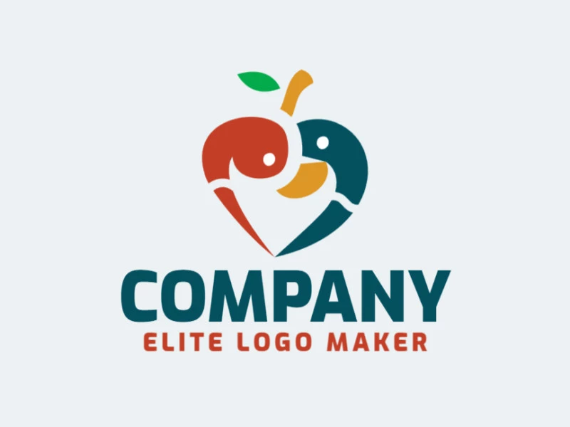 Logotipo adequado para várias empresas com a ilustração de dois pato com design único e estilo abstrato.