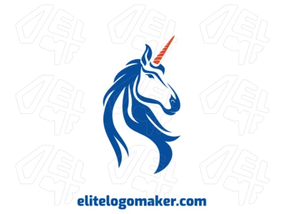 Unicórnio minimalista e legal com design abstrato, perfeito para um logotipo moderno e único que se destaca em qualquer projeto de marca.