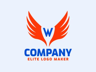 Um logo minimalista com 'W' e asas, projetado de forma criativa para melhorar a identidade da empresa e transmitir um senso de elegância.