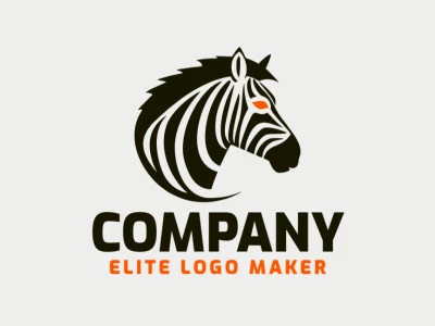 Logotipo criativo com a forma de uma zebra com design refinado e estilo minimalista.