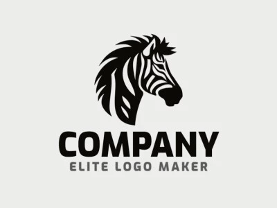 Logotipo profissional com a forma de uma cabeça de zebra com design criativo e estilo simples.