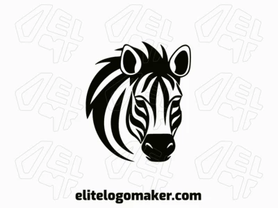 Logotipo memorável com a forma de uma cabeça de zebra com estilo mascote, e cores customizáveis.