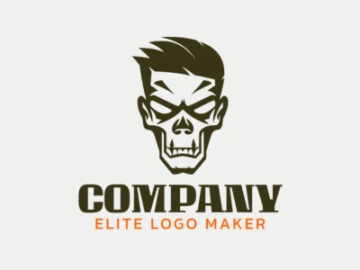 Logotipo com a forma de um zumbi com as cores cinza e preto, esse logotipo é ideal para diferentes áreas de negócio.