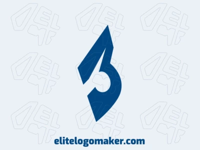 With a minimalist style, this logo features a sleek blue "3" design. It exudes simplicity and elegance, making it perfect for modern and contemporary brands.