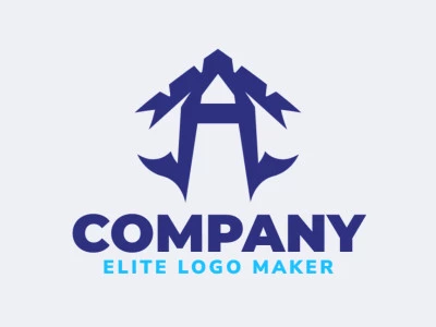 Memorable logo in the shape of a letter "A", with abstract style and customizable colors.