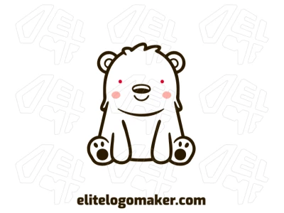 A sitting bear with a playful childlike design in a symmetric style creates a charming and creative logo representation.