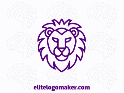 An abstract purple lion logo in an initial letter style, offering a bold and customizable design for unique branding.
