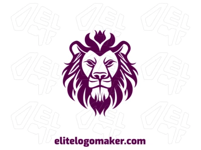 Concept logo design featuring an African lion in purple color, creating a simple yet bold and unique visual identity.