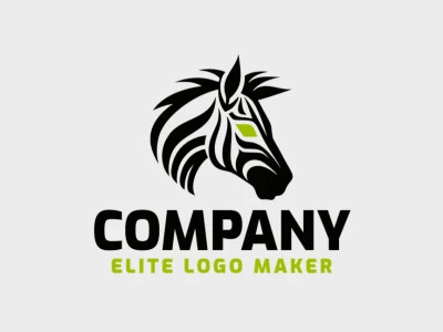 Abstract logo with a refined design forming an African zebra head, the colors used were green and black.