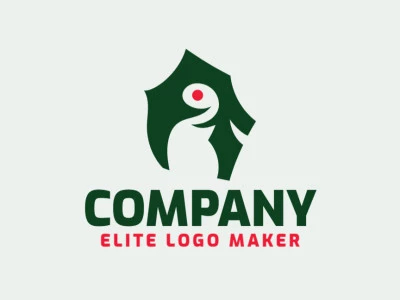 Mascot logo in the shape of an alien with green and red colors, this logo is ideal for various types of business.