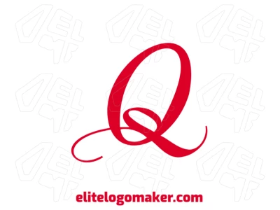 A beautiful logo featuring an alphabetical letter 'Q' in red, designed in an initial letter style with elegant and modern aesthetics.
