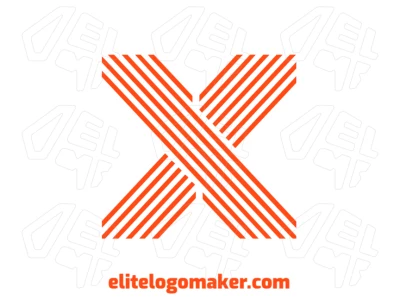 A beautiful initial letter logo featuring an orange letter 'X' with sleek lines, creating a modern and eye-catching design in logo creation and design.