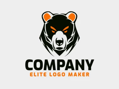 A symmetric logo design featuring an angry bear head, symbolizing strength and determination.