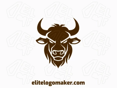A unique vector logo featuring an angry bull head in a symmetric design, crafted with bold lines and a powerful aesthetic.