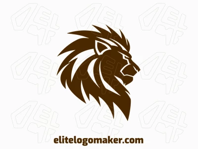 An abstract logo featuring an angry lion head watching, creatively designed with bold shapes, making it appropriate for a distinct brand identity.