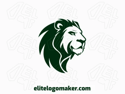 Distinguished animal logo design showcasing an angry lion head in green, offering a bold yet cheap logo option.