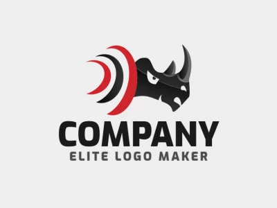 Modern logo design in the shape of a rhino with professional design and abstract style.