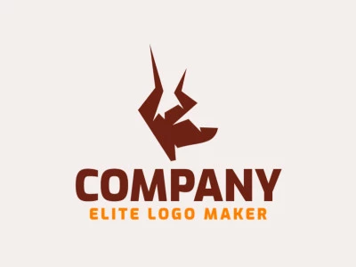 Professional logo in the shape of an antelope, with an abstract style, the color used was brown.