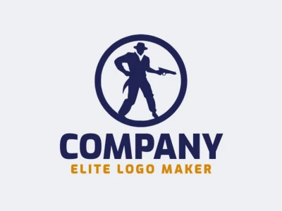 Ideal logo for different businesses in the shape of an armed man, with creative design and abstract style.