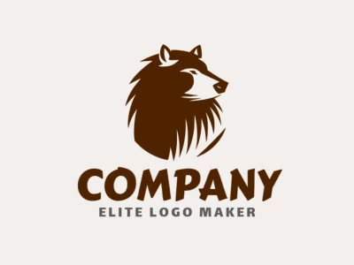 Professional logo in the shape of an attentive brown bear with a simple style, the color used was dark brown.