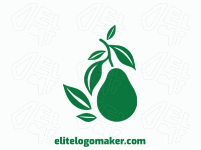 Memorable logo in the shape of an avocado combined with leaves with minimalist style, and customizable colors.