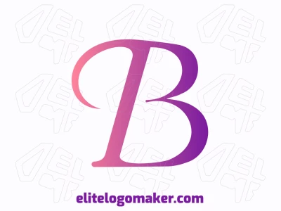 A captivating gradient logo featuring the letter 'B', blending shades of purple and pink, symbolizing creativity and femininity, perfect for a modern and vibrant brand identity.
