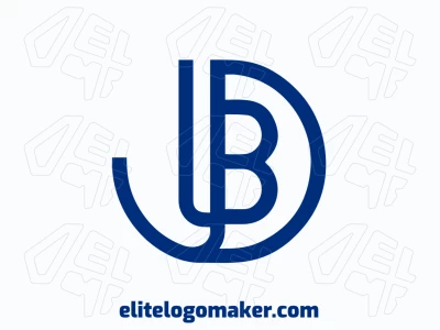 A creative logo template with the letter 'B', featuring an eye-catching concept in blue.