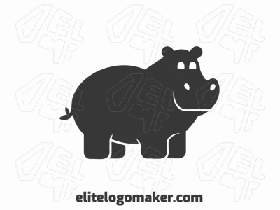 This logo design generates a cute baby hippo shape in an animal style, offering a cheap yet professional look for any brand.
