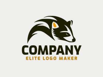 Creative logo in the shape of a badger with a refined design and abstract style.