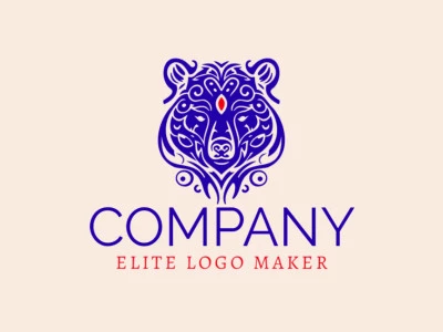 The ornamental logo features a majestic bear as its sole element. The deep blue and bold red colors complete the design, making it stand out and unforgettable.