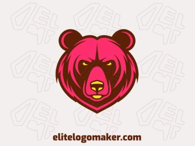 An illustrative bear logo design with captivating shapes.