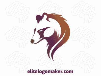 A striking gradient logo featuring a dynamic bear design in shades of brown and purple, perfect for a bold and innovative brand identity.