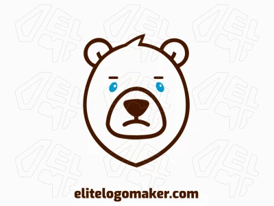 An elegant monoline design of a bear in blue and brown, offering a different and stylish logo.