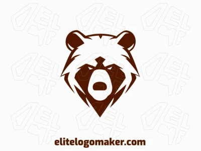 A captivating logo featuring a bear head in an animal style, elegantly highlighted in brown.