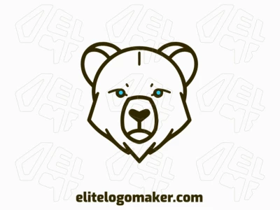 A sleek bear head logo with monoline style, conveying elegance and strength.