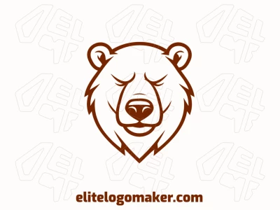 An original, refined, and luxurious abstract logo featuring a bear head in brown, perfect for premium branding.