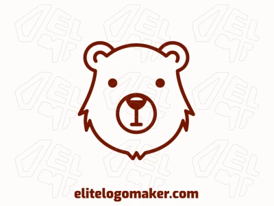 A creative logo featuring a minimalist bear head in brown, delivering a different and perfect design.