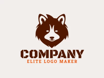 Template logo in the shape of a bear head with abstract design and brown color.