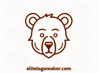 A sleek monoline bear head illustration embodies modern elegance and strength, perfect for a contemporary business brand.